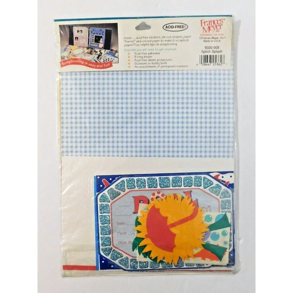 Frances Meyer Splish Splash Scrapbook Page Kit 8.5x11 Stickers Die Cuts Frames